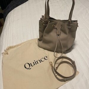 Italian Leather Triple Compartment Bucket Bag